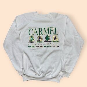 Vintage 1980s Carmel California Crewneck Sweatshirt Men’s Medium White Vtg 80s